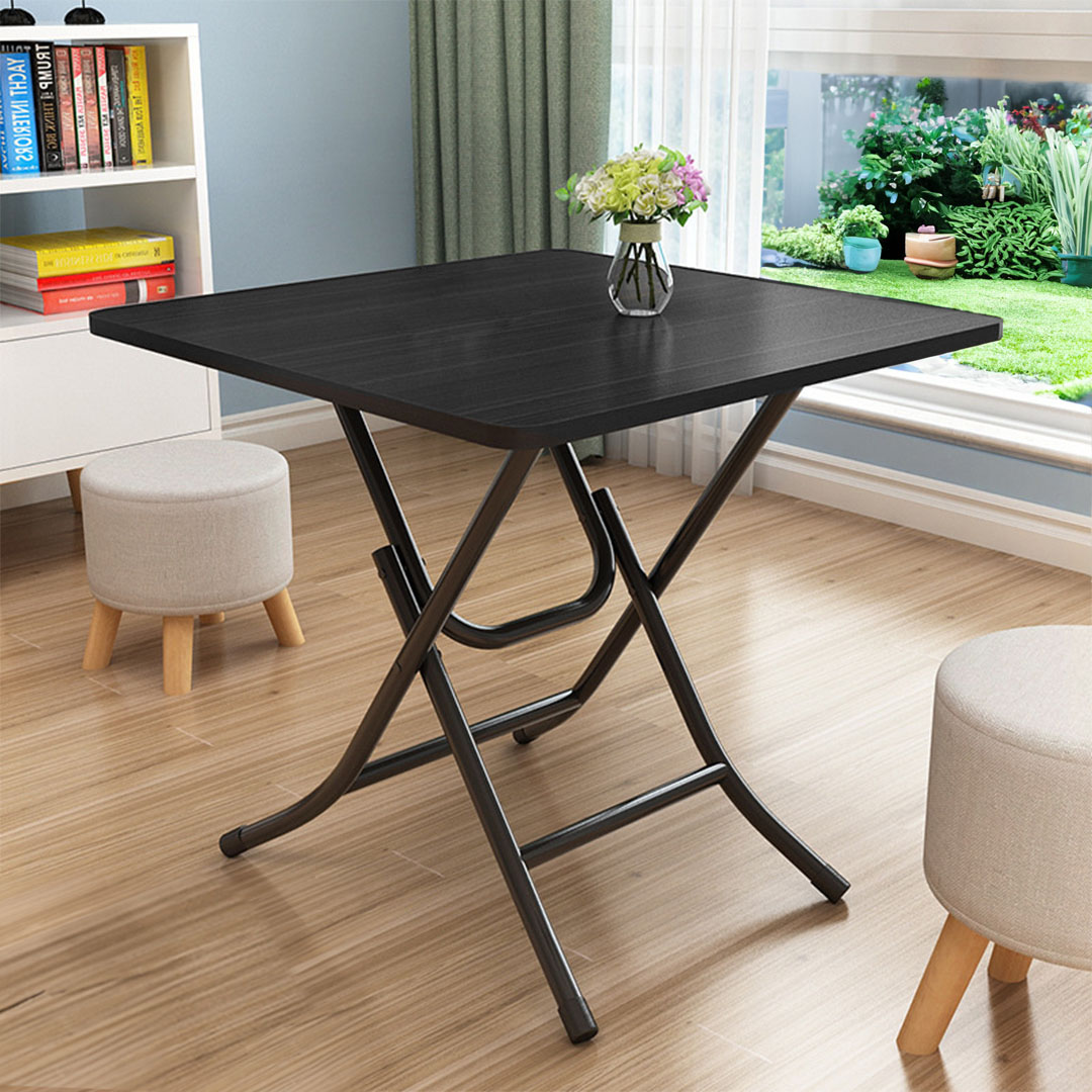 Soga Black Dining Table Portable Square Surface Space Saving Folding Desk With Lacquered Legs Home Decor, Furniture, Living Room Furniture, Tables, , ,  - Nz Depot 2