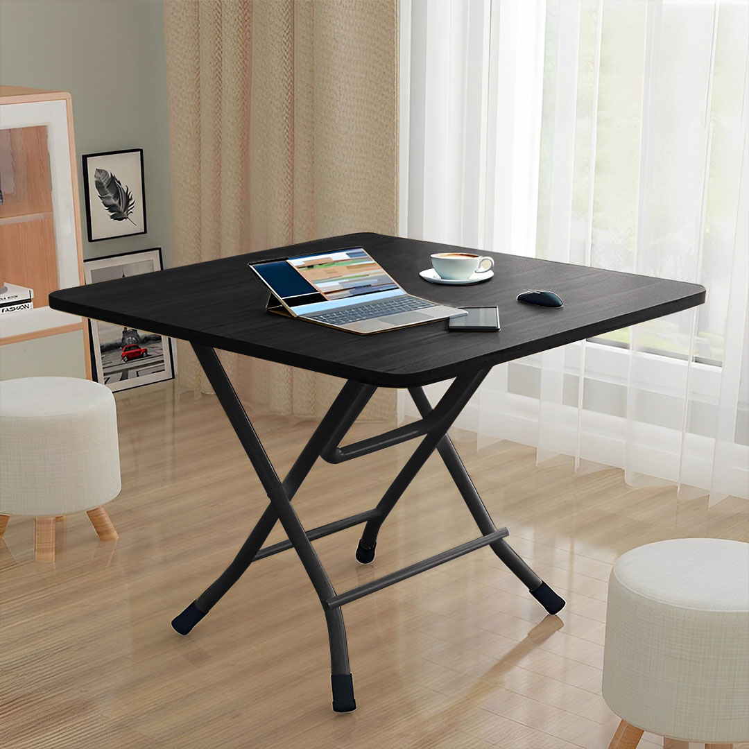 Soga Black Dining Table Portable Square Surface Space Saving Folding Desk With Lacquered Legs Home Decor, Furniture, Living Room Furniture, Tables, , ,  - Nz Depot 4