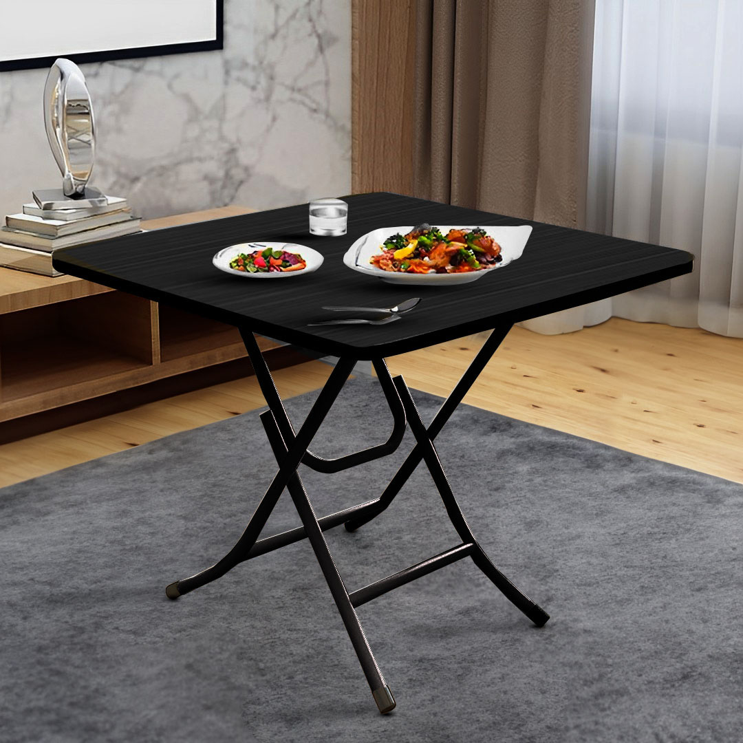 Soga Black Dining Table Portable Square Surface Space Saving Folding Desk With Lacquered Legs Home Decor, Furniture, Living Room Furniture, Tables, , ,  - Nz Depot 5