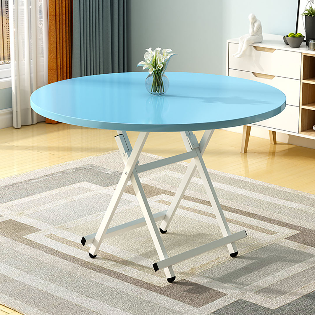 Soga Blue Dining Table Portable Round Surface Space Saving Folding Desk Home Decor, Furniture, Living Room Furniture, Tables, , ,  - Nz Depot 7