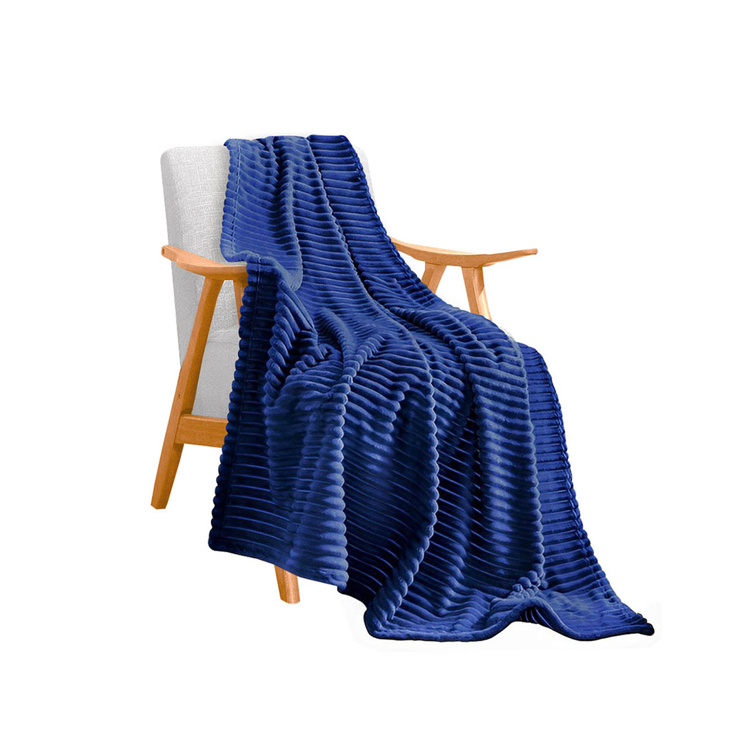 Soga Blue Throw Blanket Warm Cozy Striped Pattern Thin Flannel Coverlet Fleece Bed Sofa Comforter, Home, Bed Linen, Throws And Blankets, Blankets, ,  - Nz Depot 1