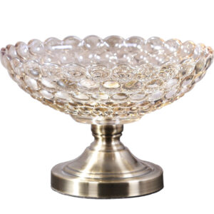 SOGA Bronze Pedestal Crystal Glass Fruit Bowl Candy Holder Countertop Dessert Serving Basket Decor, Kitchenware, Food Preperation, Food Prep, Cleaning & Organising, ,  - NZ DEPOT 1