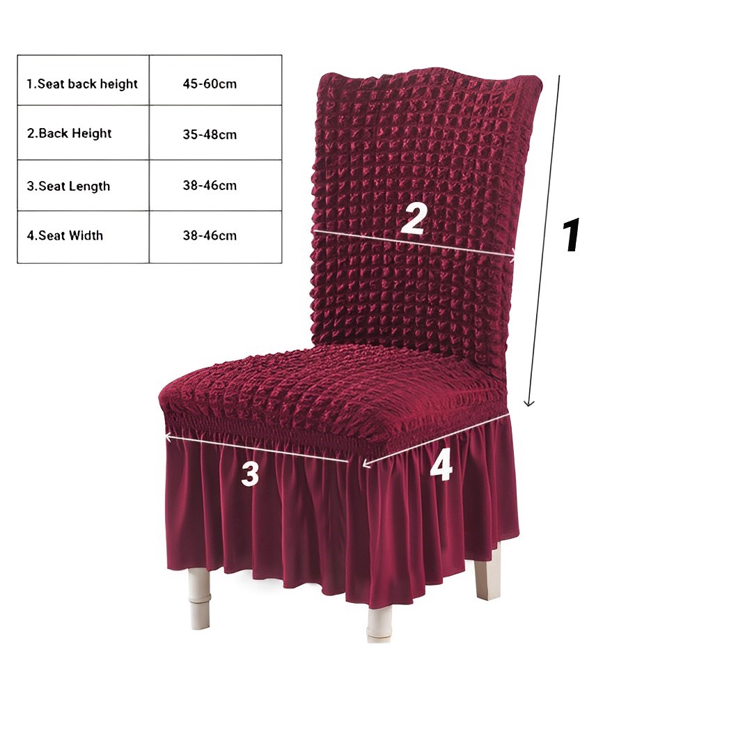 SOGA Burgundy Chair Cover Seat Protector with Ruffle Skirt Stretch Slipcover Wedding Party Home Decor, Home & Living, Home Decor, Chair Covers, , ,  - NZ DEPOT 6