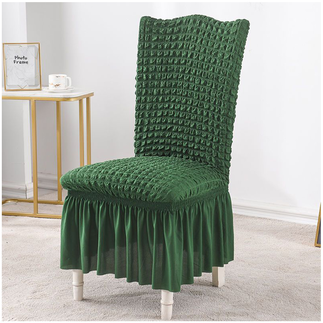 SOGA Dark Green Chair Cover Seat Protector with Ruffle Skirt Stretch Slipcover Wedding Party Home Decor, Home, Bed Linen, Throws And Blankets, Blankets, ,  - NZ DEPOT 3