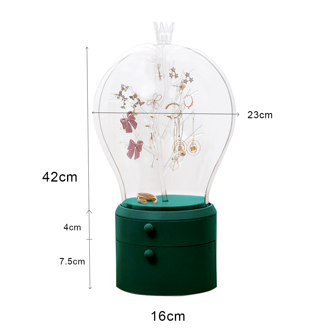 Soga Green 360 Degree Rotating Led Light 2 Layered Jewelry Storage Box Waterproof Dustproof Accessories Organiser, Home, Bathroom, Bathroom Accessories, Bathroom Storage, ,  - Nz Depot 5