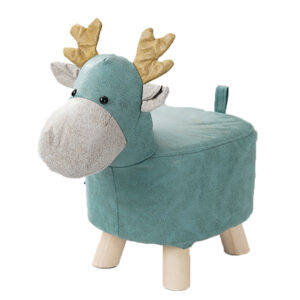 SOGA Green Children Bench Deer Character Round Ottoman Stool Soft Small Comfy Seat Home Decor, Furniture, Other Seating, Benches, , ,  - NZ DEPOT 1