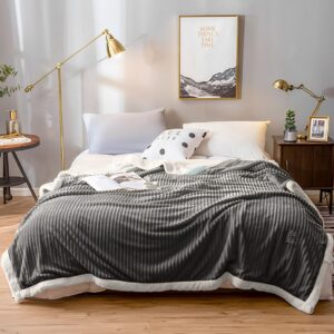 SOGA Grey Throw Blanket Warm Cozy Double Sided Thick Flannel Coverlet Fleece Bed Sofa Comforter, Home, Bed Linen, Throws And Blankets, Blankets, ,  - NZ DEPOT 2