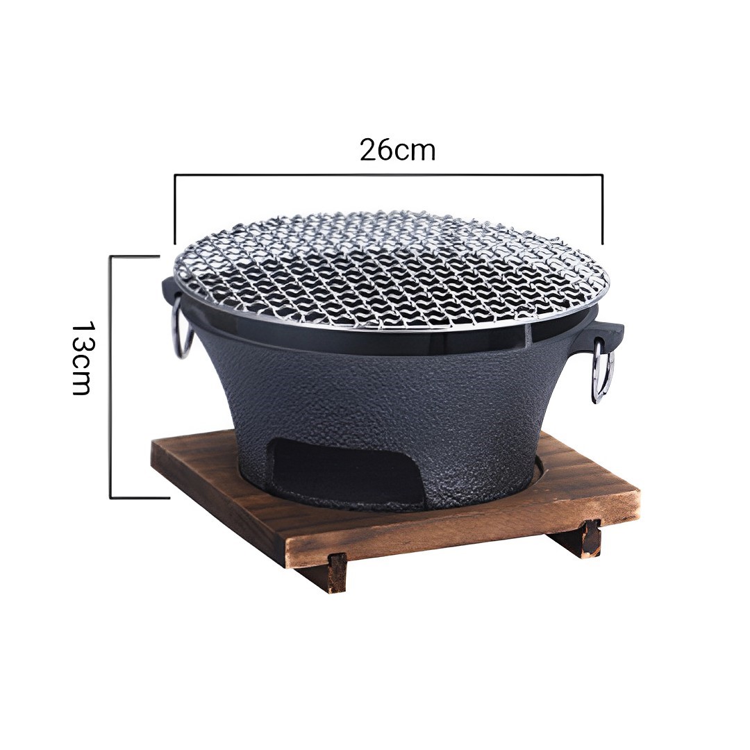 Soga Large Cast Iron Round Stove Charcoal Table Net Grill Japanese Style Bbq Picnic Camping With Wooden Board, Home &Amp; Living, Outdoor Living, Barbecues, Barbecues, Freestanding,  - Nz Depot 6