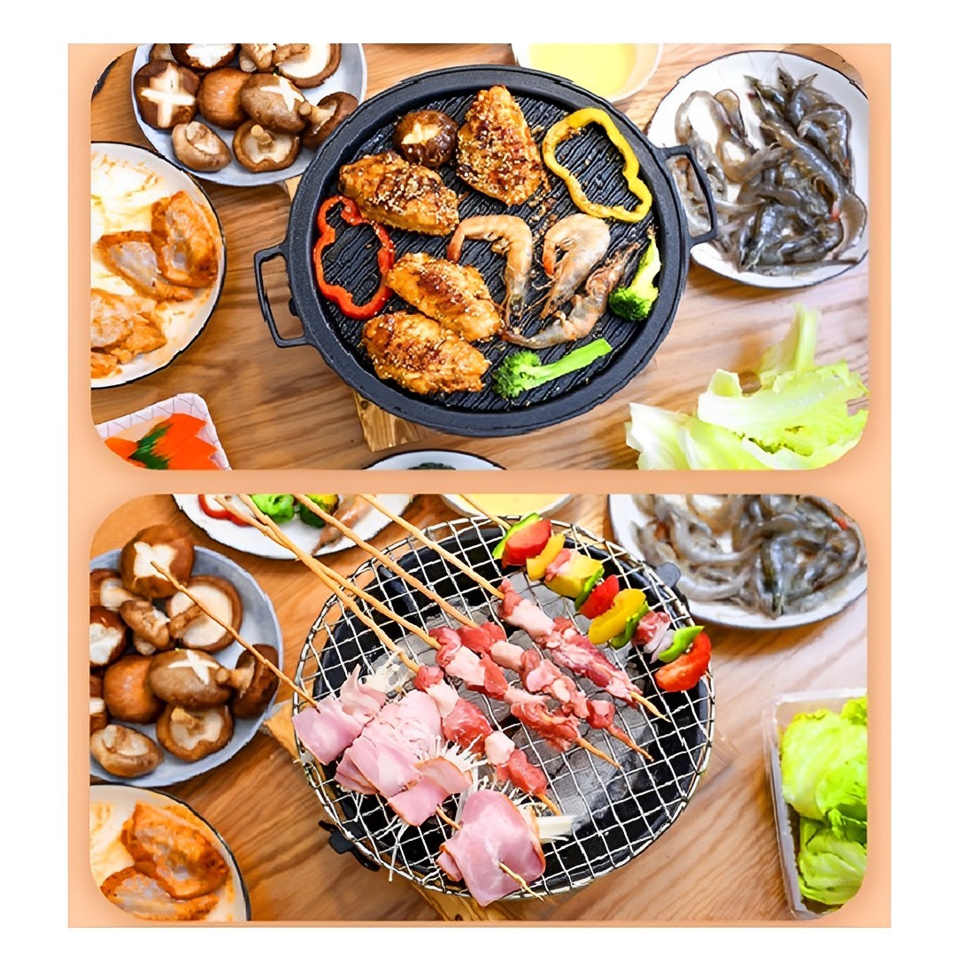 Soga Large Cast Iron Round Stove Charcoal Table Net Grill Japanese Style Bbq Picnic Camping With Wooden Board, Home &Amp; Living, Outdoor Living, Barbecues, Barbecues, Freestanding,  - Nz Depot 8