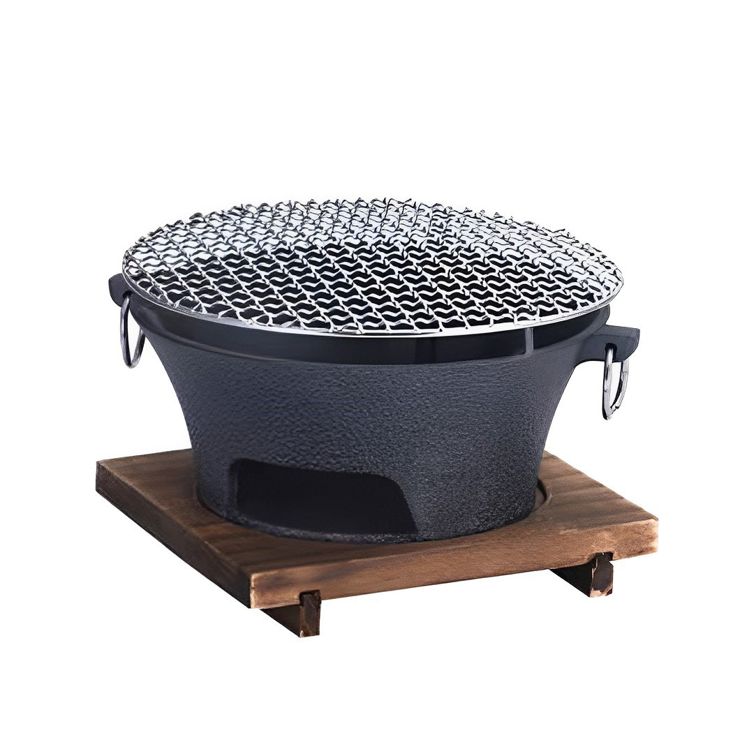 Soga Large Cast Iron Round Stove Charcoal Table Net Grill Japanese Style Bbq Picnic Camping With Wooden Board, Home &Amp; Living, Outdoor Living, Barbecues, Barbecues, Freestanding,  - Nz Depot 1