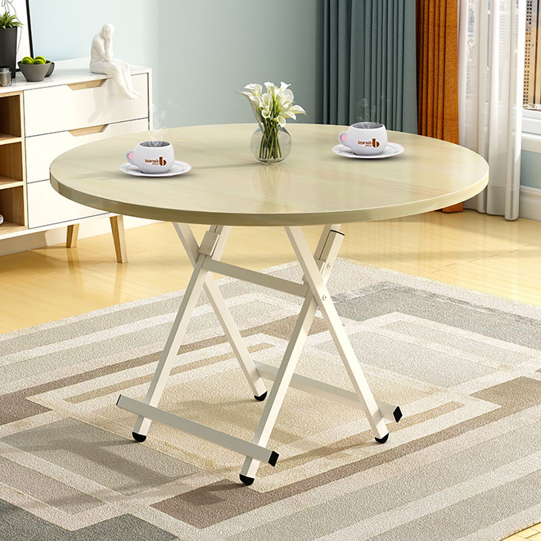 Soga Maple Grain Dining Table Portable Round Surface Space Saving Folding Desk Home Decor, Furniture, Living Room Furniture, Tables, , ,  - Nz Depot 5