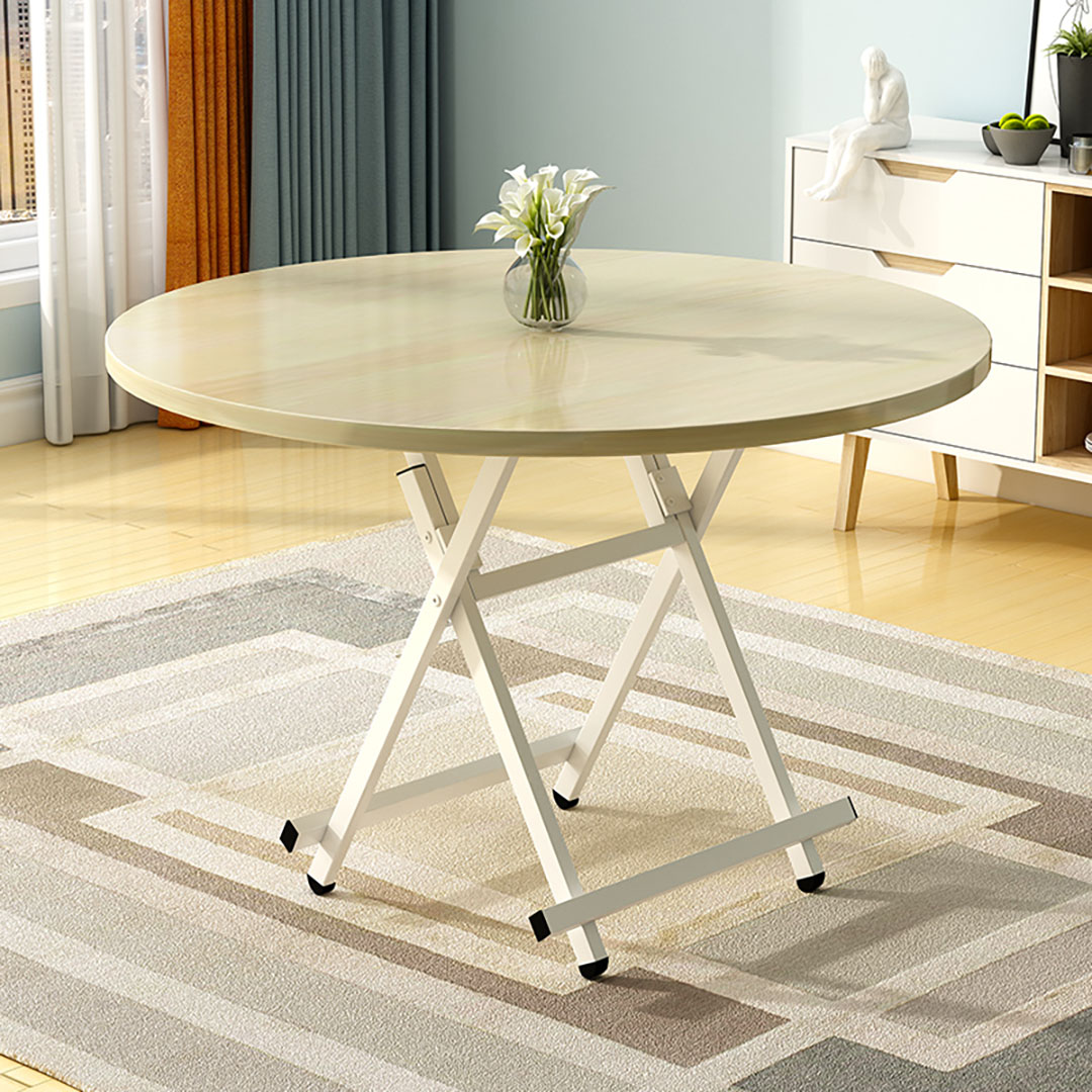 Soga Maple Grain Dining Table Portable Round Surface Space Saving Folding Desk Home Decor, Furniture, Living Room Furniture, Tables, , ,  - Nz Depot 7