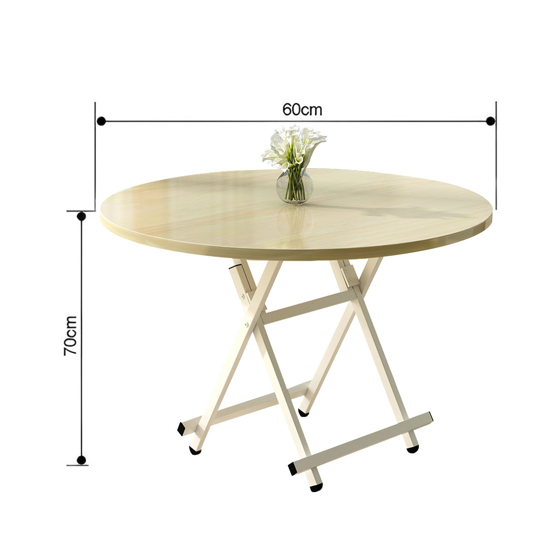 Soga Maple Grain Dining Table Portable Round Surface Space Saving Folding Desk Home Decor, Furniture, Living Room Furniture, Tables, , ,  - Nz Depot 8