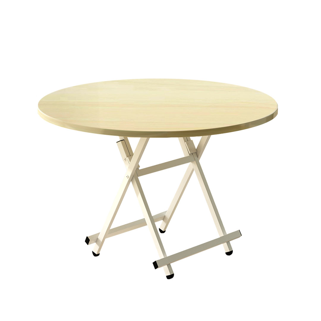 Soga Maple Grain Dining Table Portable Round Surface Space Saving Folding Desk Home Decor, Furniture, Living Room Furniture, Tables, , ,  - Nz Depot 1