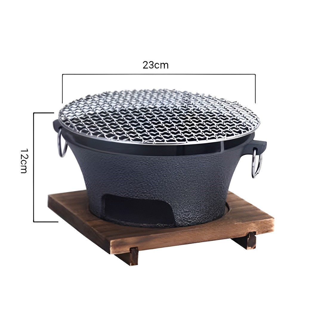 Soga Medium Cast Iron Round Stove Charcoal Table Net Grill Japanese Style Bbq Picnic Camping With Wooden Board, Home &Amp; Living, Outdoor Living, Barbecues, Barbecues, Freestanding,  - Nz Depot 6