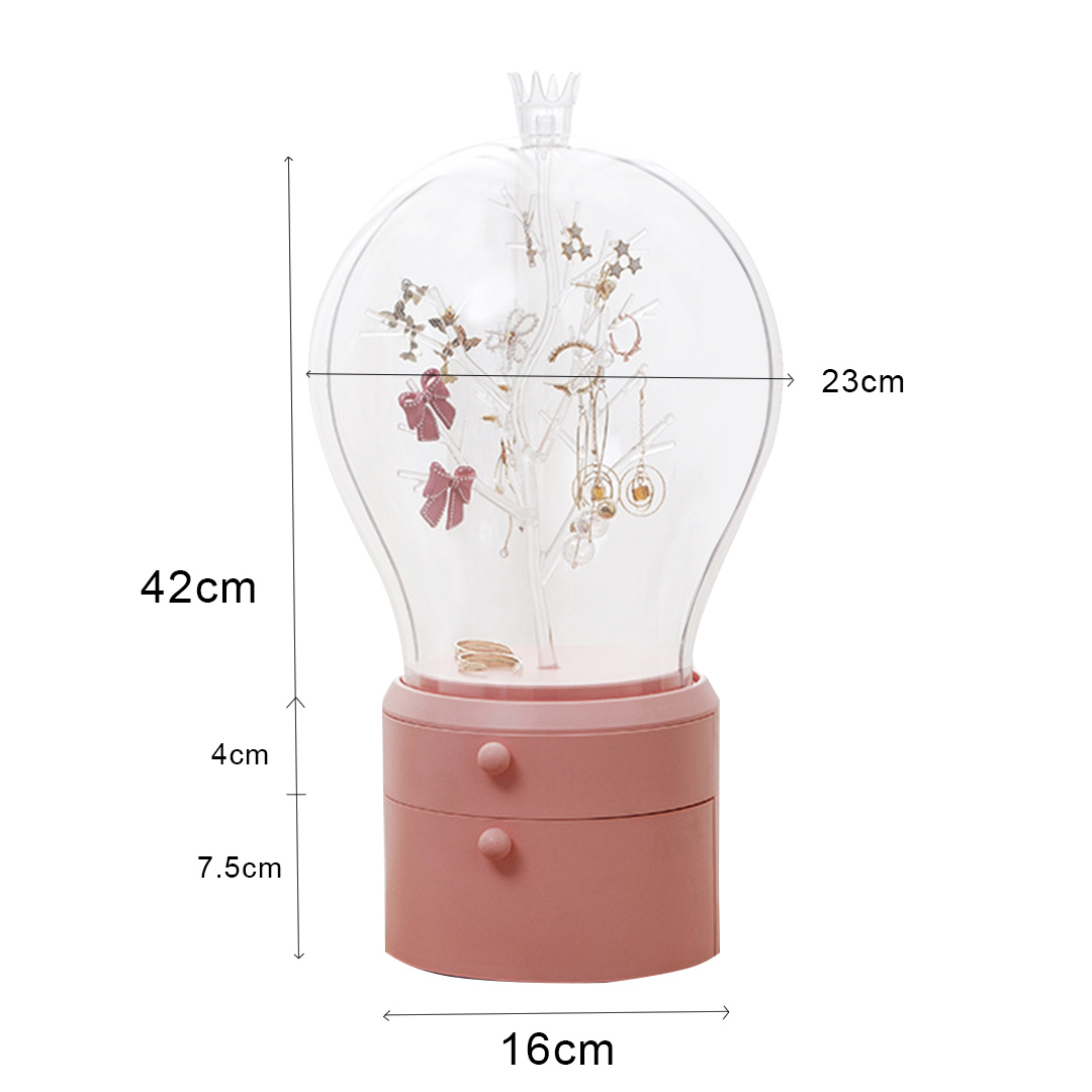 Soga Pink 360 Degree Rotating Led Light 2 Layered Jewelry Storage Box Waterproof Dustproof Accessories Organiser, Home, Bathroom, Bathroom Accessories, Bathroom Storage, ,  - Nz Depot 6