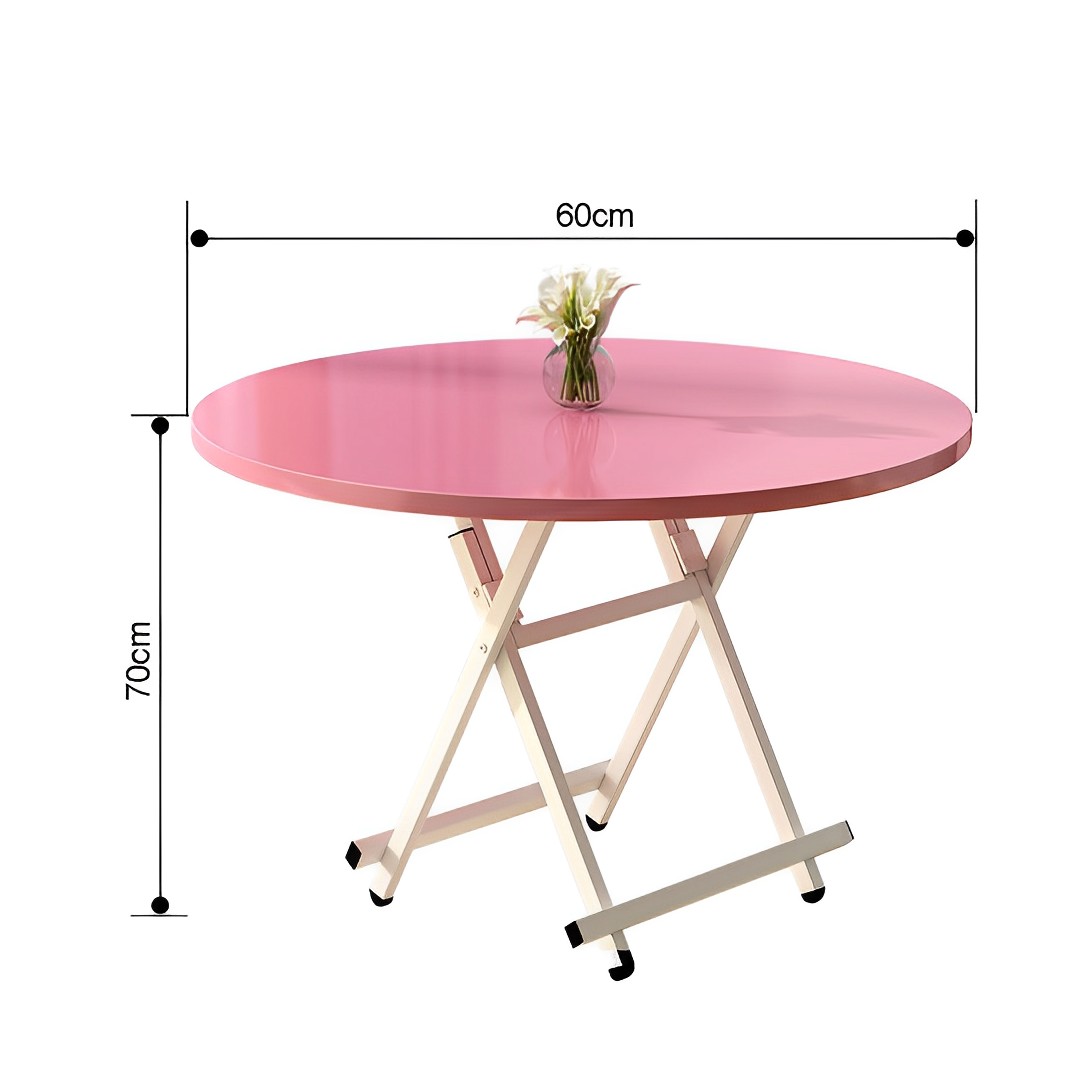 Soga Pink Dining Table Portable Round Surface Space Saving Folding Desk Home Decor, Furniture, Living Room Furniture, Tables, , ,  - Nz Depot 8