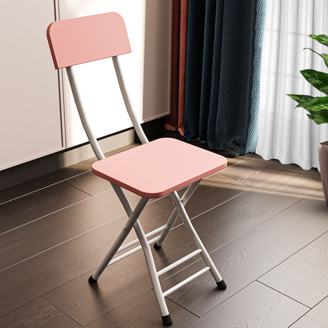 SOGA Pink Foldable Chair Space Saving Lightweight Portable Stylish Seat Home Decor Set of 2, Furniture, Kitchen & Dining Room Furniture, Dining Chairs, , ,  - NZ DEPOT 4