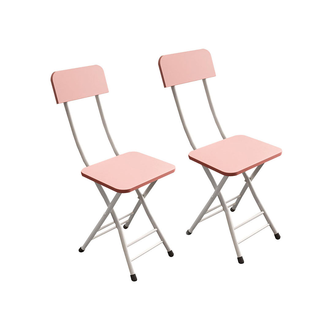 SOGA Pink Foldable Chair Space Saving Lightweight Portable Stylish Seat Home Decor Set of 2, Furniture, Kitchen & Dining Room Furniture, Dining Chairs, , ,  - NZ DEPOT 1