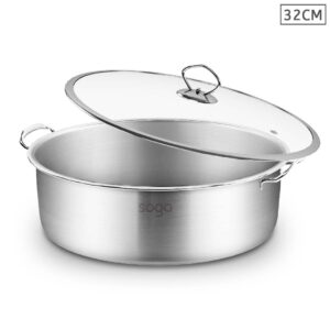 Soga Stainless Steel 32Cm Casserole With Lid Induction Cookware Nz Depot - Nz Depot