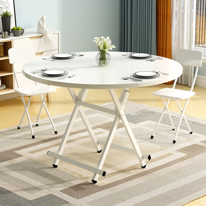 SOGA White Dining Table Portable Round Surface Space Saving Folding Desk Home Decor, Furniture, Living Room Furniture, Tables, , ,  - NZ DEPOT 2