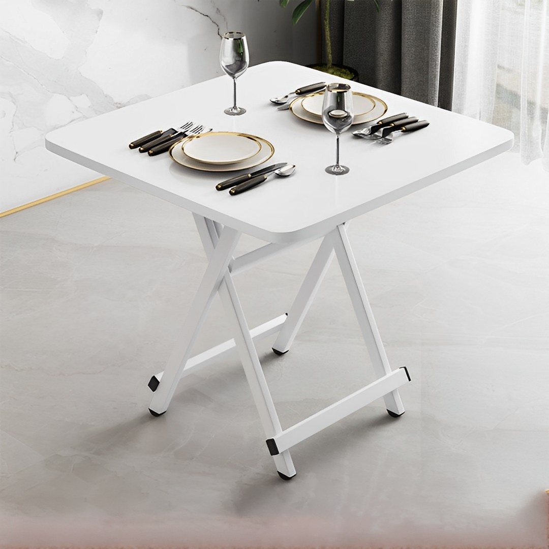 SOGA White Dining Table Portable Square Surface Space Saving Folding Desk with Lacquered Legs Home Decor, Furniture, Living Room Furniture, Tables, , ,  - NZ DEPOT 2