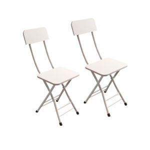 SOGA White Foldable Chair Space Saving Lightweight Portable Stylish Seat Home Decor Set of 2, Furniture, Kitchen & Dining Room Furniture, Dining Chairs, , ,  - NZ DEPOT 1