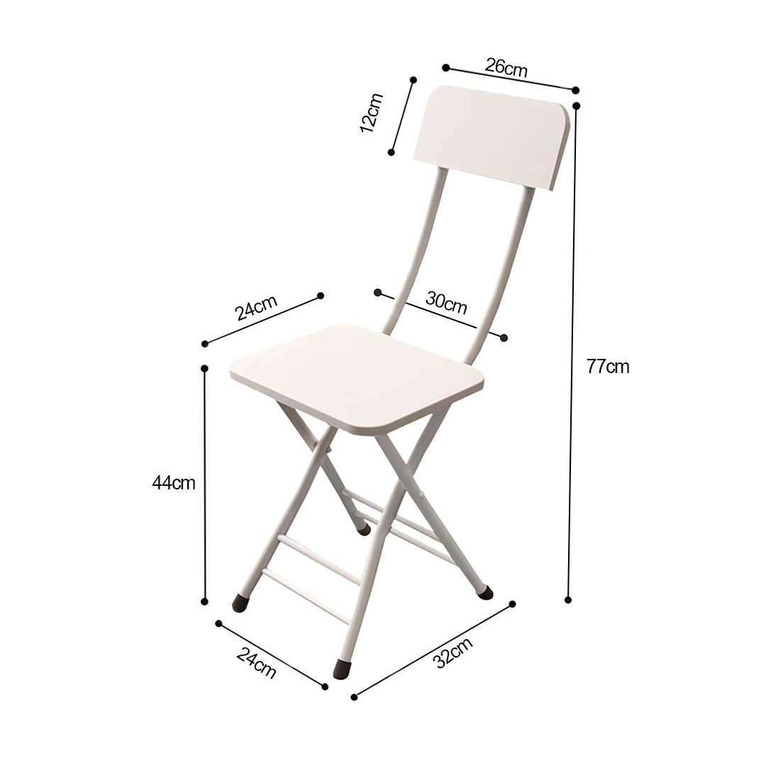 SOGA White Foldable Chair Space Saving Lightweight Portable Stylish Seat Home Decor Set of 2, Furniture, Kitchen & Dining Room Furniture, Dining Chairs, , ,  - NZ DEPOT 7