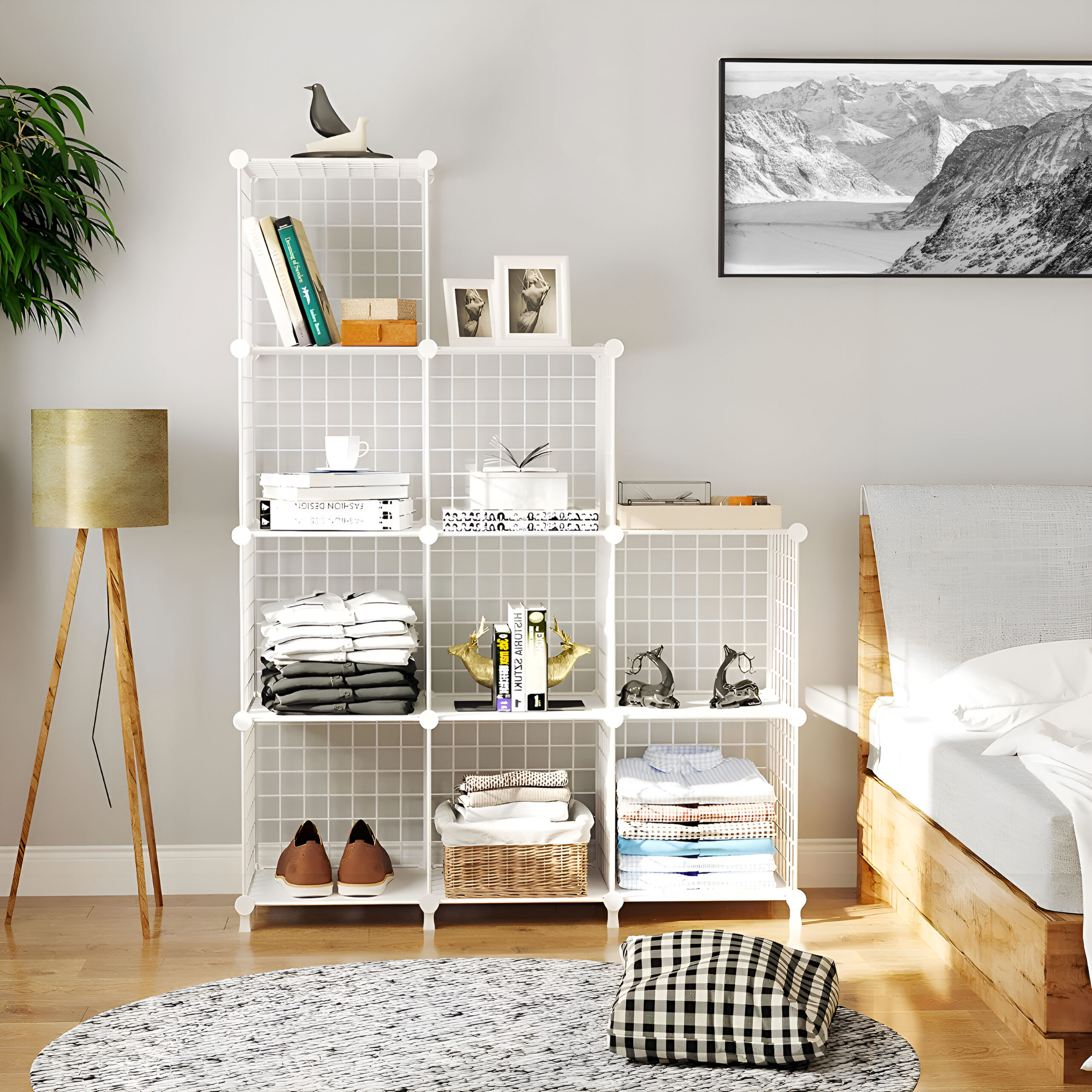 Soga White Portable 9-Cube 3 Column Storage Organiser Foldable Diy Modular Grid Space Saving Shelf 149Cm, Furniture, Storage &Amp; Shelving, Home Storage, , ,  - Nz Depot 3