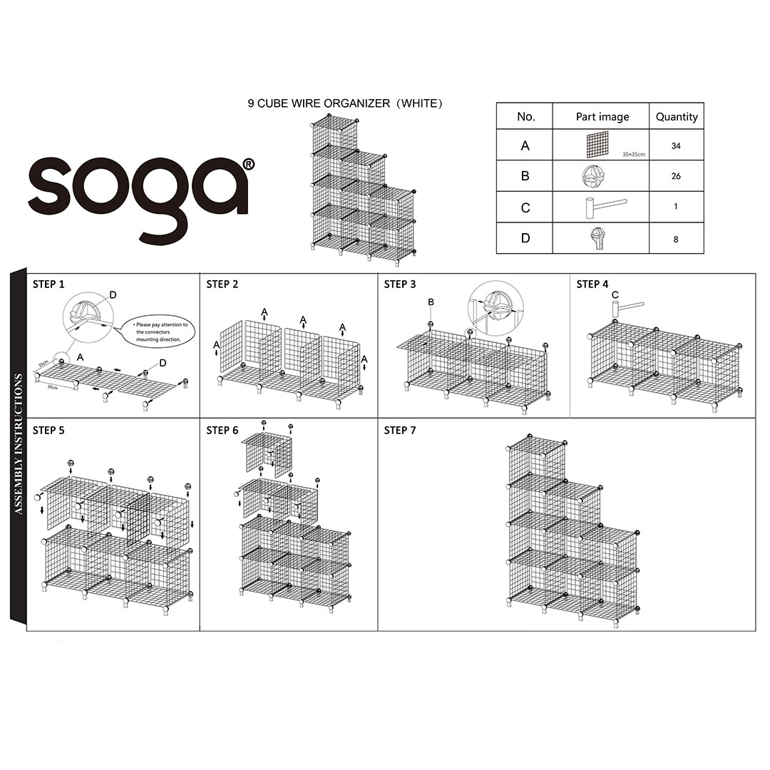 Soga White Portable 9-Cube 3 Column Storage Organiser Foldable Diy Modular Grid Space Saving Shelf 149Cm, Furniture, Storage &Amp; Shelving, Home Storage, , ,  - Nz Depot 10