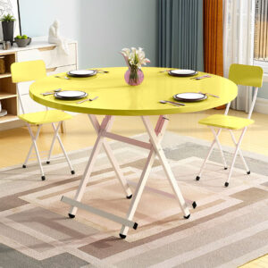 SOGA Yellow Dining Table Portable Round Surface Space Saving Folding Desk Home Decor, Furniture, Living Room Furniture, Tables, , ,  - NZ DEPOT 2