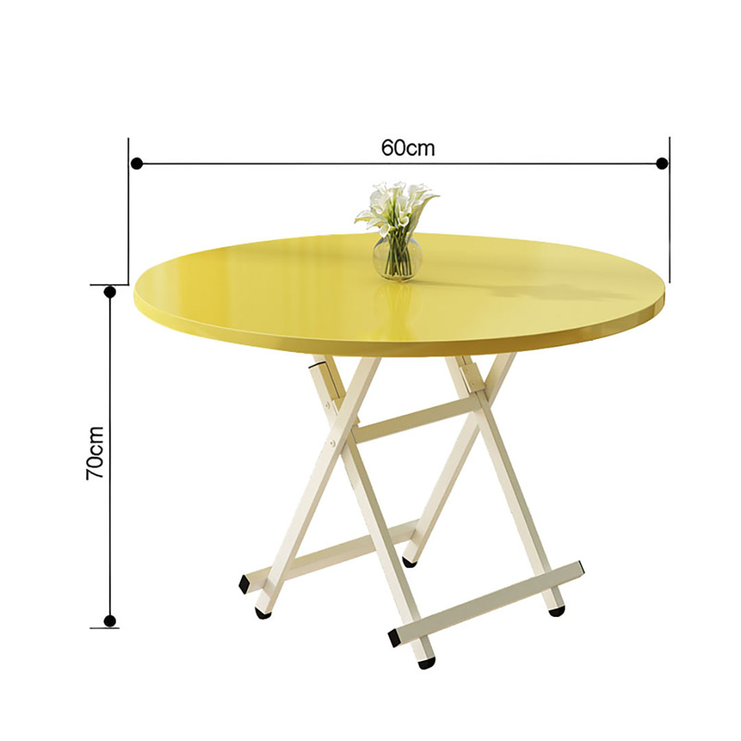 Soga Yellow Dining Table Portable Round Surface Space Saving Folding Desk Home Decor, Furniture, Living Room Furniture, Tables, , ,  - Nz Depot 8