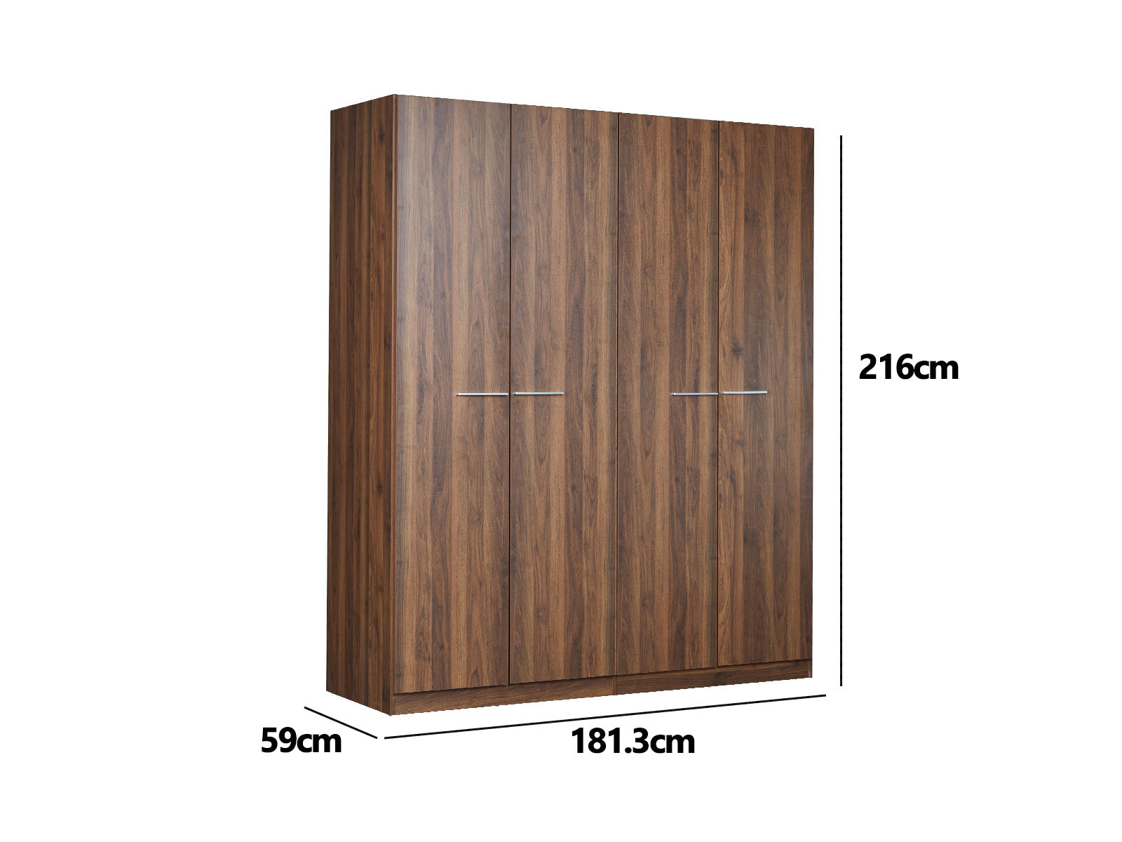 Valnot 4 Door Wardrobe Pr6613 Wardrobes Nz Depot 3 - Nz Depot