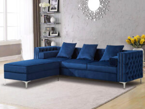 Vansen Sectional Sofa Velvet Blue PR9482 Sofas Sectionals Sofa Beds NZ DEPOT