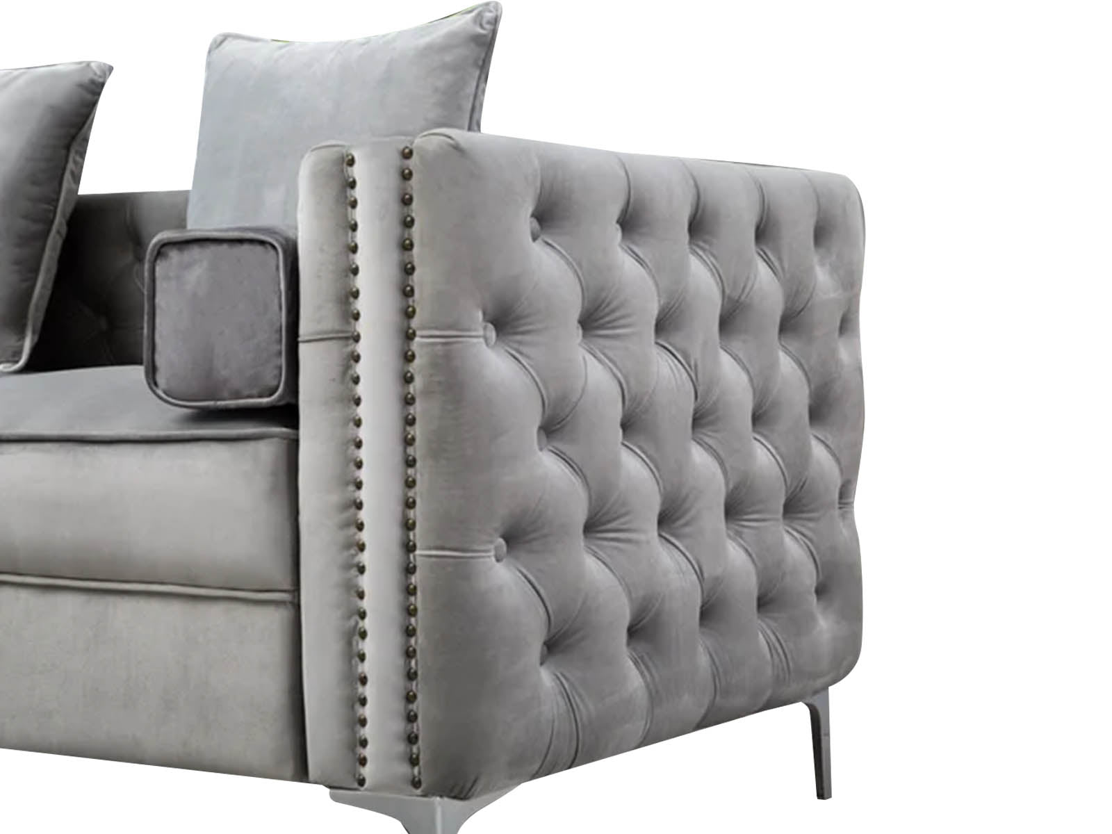 Vansen Sofa Velvet Grey PR9479 Sofas Sectionals Sofa Beds NZ DEPOT 4