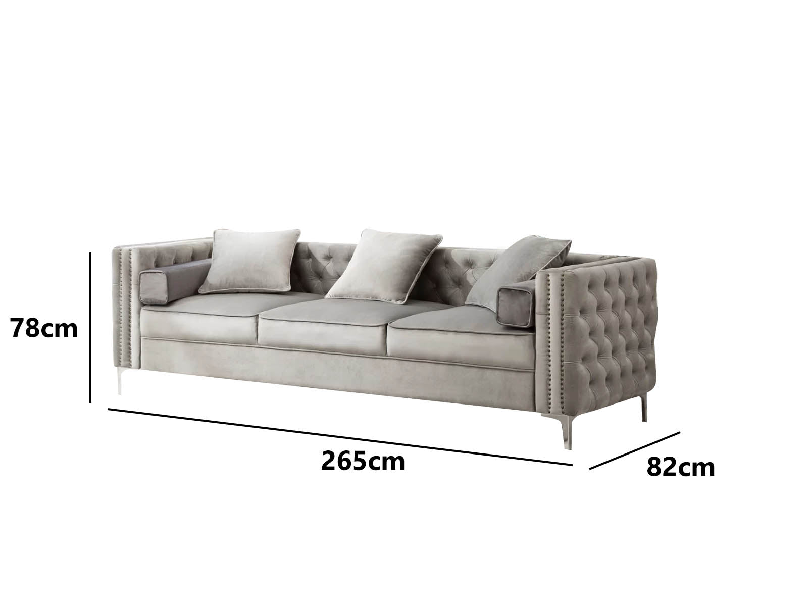 Vansen Sofa Velvet Grey PR9479 Sofas Sectionals Sofa Beds NZ DEPOT 5