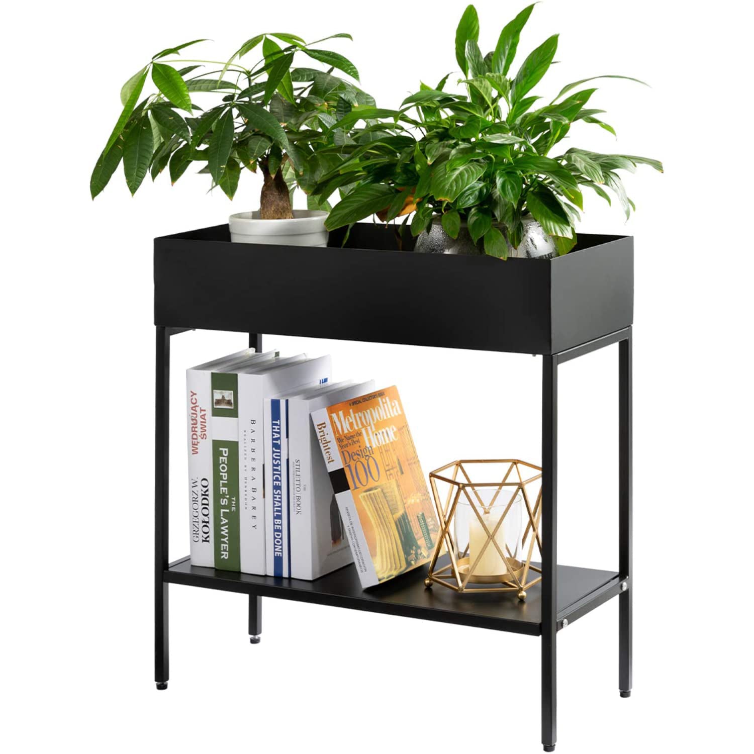 Ds Bs 2 Tier Metal Plant Stand Displaying Shelf Black Pr9404 Storage Cabinets Bookshelves Nz Depot 3 - Nz Depot