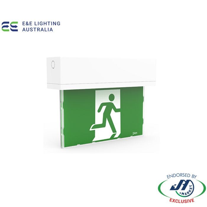 E&E 3W LED Exit Surface Mount Blade Surface Mount Lithium Battery - CS-EXBLADELSM-NZ -  -  - Emergency & Exit Lighting