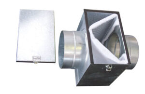 Filter Box In Line Galv 200X200 Cw Filter 100Dia Spigots Fb100 Duct Fittings Filters Filter Boxes 1 - Nz Depot