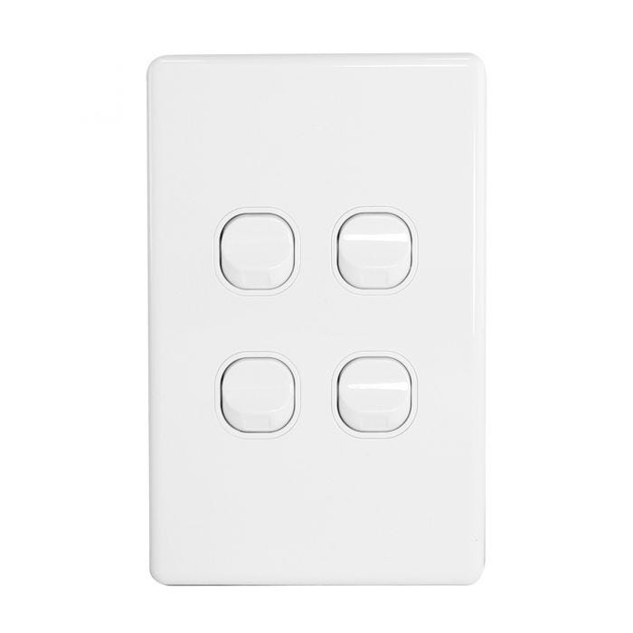 JinHang Classic 10A 4 Gang Wall Switch Vertical - JHE-CS308-V-NZ -  - Switches & Sockets - Electrical