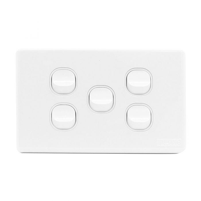 JinHang Classic 10A 5 Gang Wall Switch - JHE-CS310-NZ -  - Switches & Sockets - Electrical