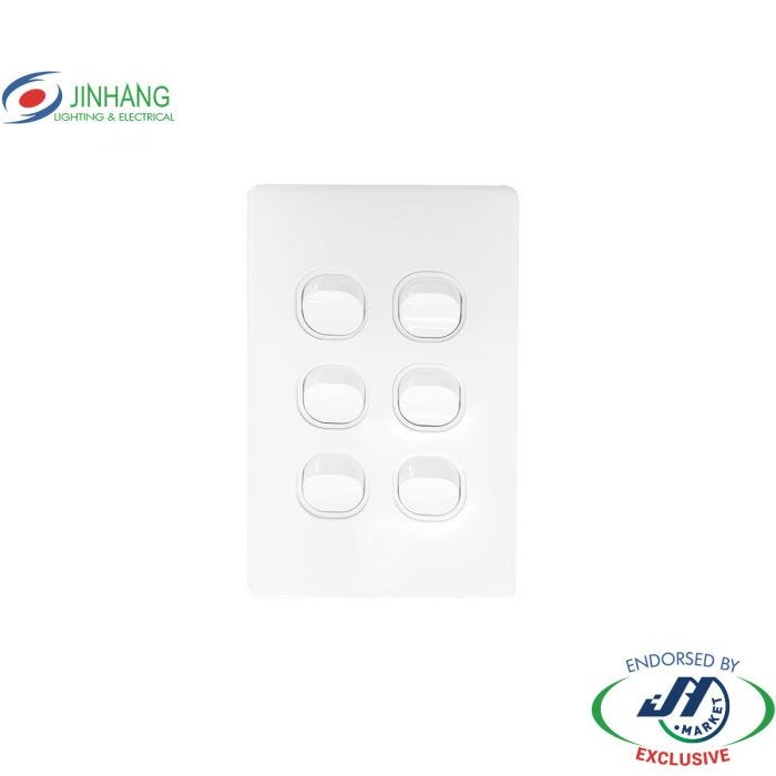 Jinhang Classic 10A 6 Gang Wall Switch Vertical - Jhe-Cs312-V-Nz -  - Switches &Amp; Sockets - Electrical