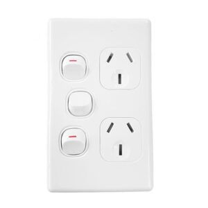 JinHang Classic 250v 10A double GPO & ex switch Vertical - JHE-CS316-V-NZ -  - Switches & Sockets - Electrical