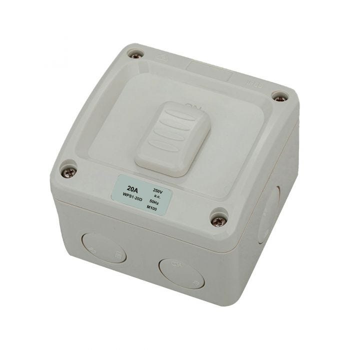 Jinhang Ip66 1 Gang Weatherproof Switch 250V 20A 2 Pole - Jhe-Wps1-20D-Nz -  - Weatherproof - Electrical