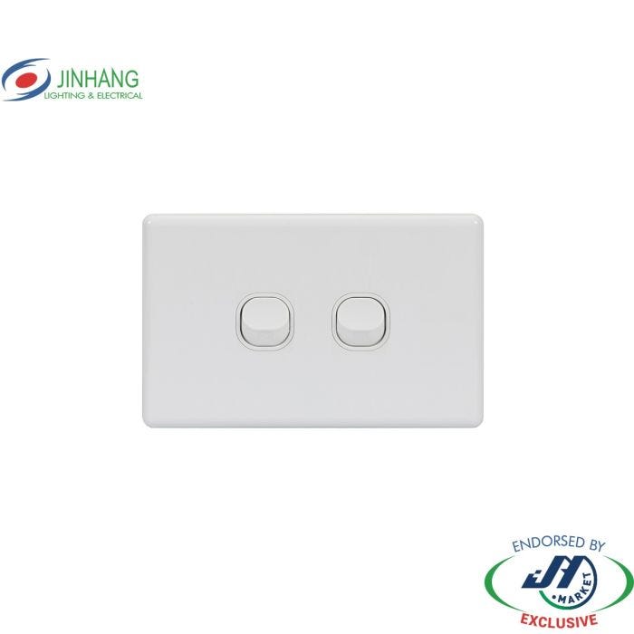 JinHang New Classic Series 2 Gang Switch 250V 10A - JHE-NCS304-NZ -  - Switches & Sockets - Electrical