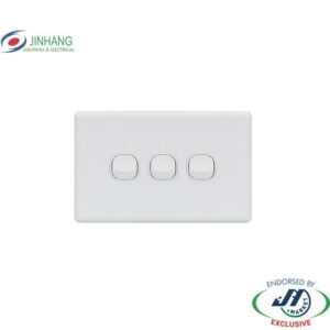 JinHang New Classic Series 3 Gang Switch 250V 10A - JHE-NCS306-NZ -  - Switches & Sockets - Electrical