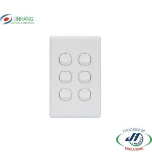 JinHang New Classic Series 6 Gang Switch Vertical 250V 10A - JHE-NCS312-V-NZ -  - Switches & Sockets - Electrical