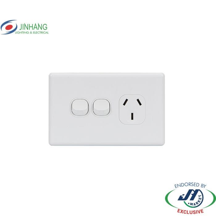 JinHang New Classic Series Single GPO with Extra 250V 10A Switch - JHE-NCS314-NZ -  - Switches & Sockets - Electrical