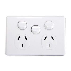 JinHang Slim 10A Double Wall Socket with Extra Switch - JHE-KS316-NZ -  - Switches & Sockets - Electrical