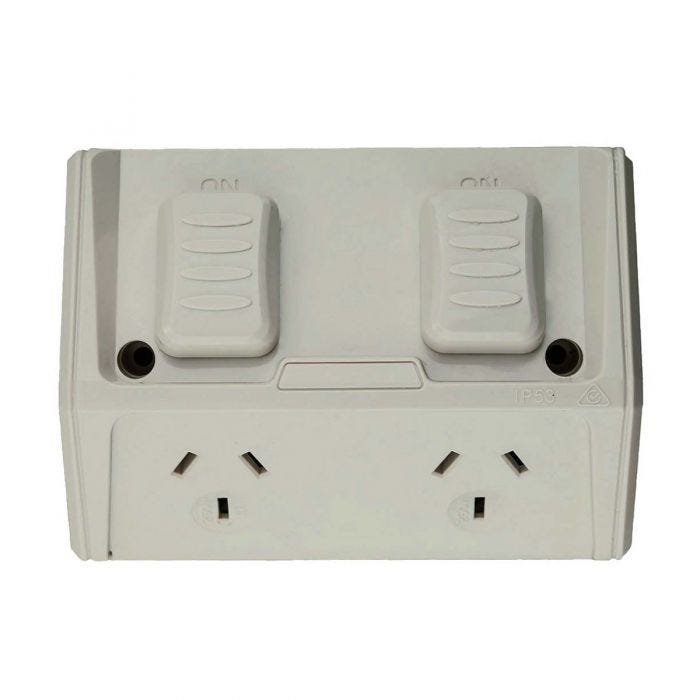 JinHang Weatherproof Double GPO IP53 250V 10A - JHE-WPGPO2-NZ -  - Weatherproof - Electrical